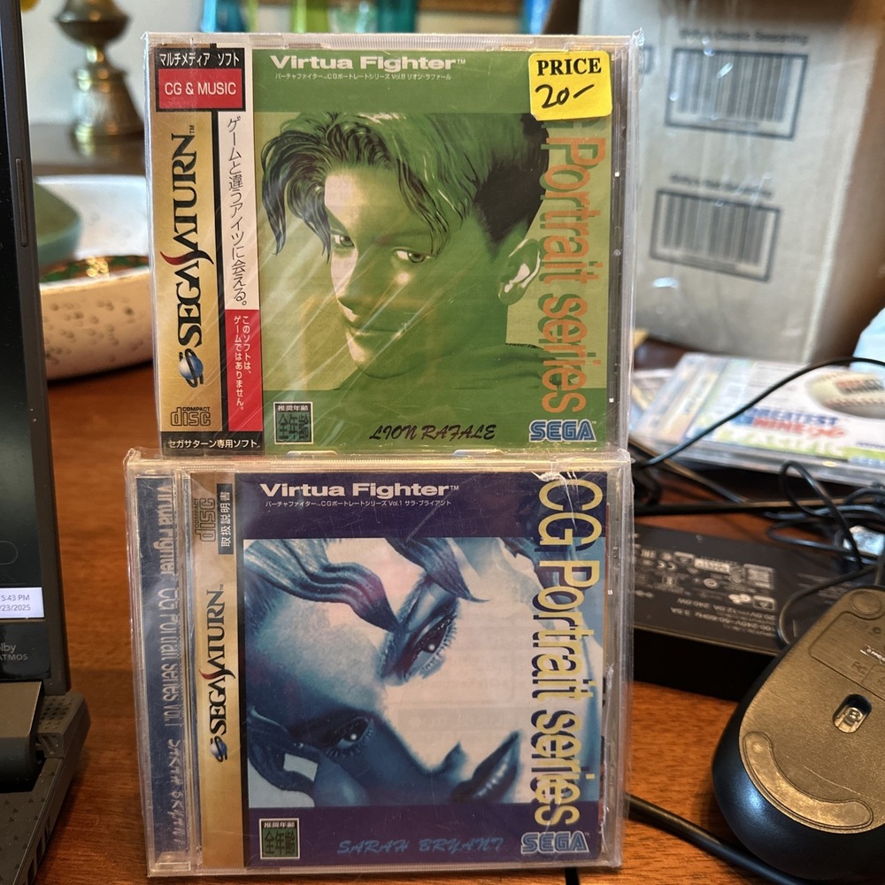 2x Sega Saturn Virtua Fighter CG Portrait Series Lion Sarah Bryant Japan NTSC-J